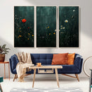 Wildflower Field Framed Wall Art, Vintage Botanical