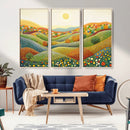 YAYOI KUSAMA Colorful Dot Art Landscape Canvas - Framed