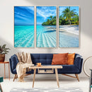 Tropical Beach Wall Art Canvas Print - Serene Ocean