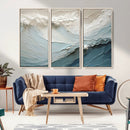 Waves Abstract Wall Art Print, Modern Framed Abstract Canvas