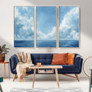 Abstract Ocean Print Artwork- Serene Blue Ocean Canvas Wall