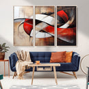 Abstract Wall Art - Modern Red and White Canvas Wall Art
