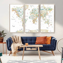 Animal World Map for Kids Room Decor
