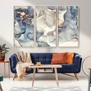 Abstract Blue and Gold Canvas Wall Art - Fluid Modern Ink