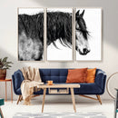 Black Horse Wall Art Canvas Print – Elegant Farmhouse Decor