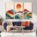 Southwest Mountain Wall Art Canvas Print – Boho Triptych