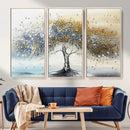 Golden and Silver Tree Wall Art – Framed Elegant Leaves by MyGreatCanvas | Canvas Wall Art Prints | Photo Prints & Wall Decor