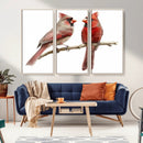 Cardinal Canvas Wall Art - Male and Female Cardinal Print -