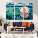 Lotus Flower Wall Art Canvas Print, Water Lily Large Wall