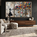 Butterfly Girl Wall Art – Vibrant Street Style Canvas Print,