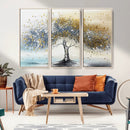 Silver Tree Wall Art – Framed Golden Leaves Canvas Artwork, by MyGreatCanvas | Canvas Wall Art Prints | Photo Prints & Wall Decor