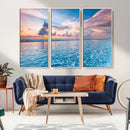 Ocean Sunset Canvas Wall Art Print – Tranquil Seascape