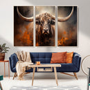 Highland Bull Canvas Abstract Canvas Wall Art Print –
