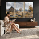Rustic Autumn Farmhouse Wall Art Canvas Print – Serene
