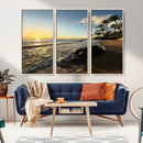 Tropical Beach Wall Art - Stunning Ocean Sunset Canvas Print