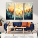 Abstract Forest Wall Art Print- Serene Nature Canvas Print