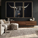 Majestic Longhorn Bull Wall Art Canvas Print – Dark by MyGreatCanvas | Canvas Wall Art Prints | Photo Prints & Wall Decor