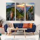 Mountain Sunset Panoramic Wall Art Canvas Print – Framed