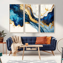Blue Gold Flow Wall Art Canvas Print – Framed Marble Design by MyGreatCanvas | Canvas Wall Art Prints | Photo Prints & Wall Decor