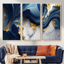 Blue Marble Wall Art Canvas Print – Framed Gold Veins by MyGreatCanvas | Canvas Wall Art Prints | Photo Prints & Wall Decor