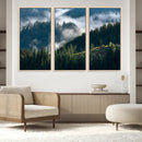Misty Forest Wall Art Canvas Print – Pine Hills Foggy