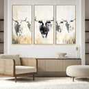 Texas Longhorn Wall Art Canvas Print – Rustic Western Bull