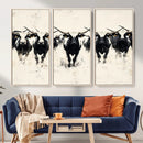 Texas Longhorn Wall Art – Framed Black White Cattle Canvas by MyGreatCanvas | Canvas Wall Art Prints | Photo Prints & Wall Decor