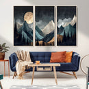 Moonlit Mountain Wall Art Canvas Print – Silhouetted Pines by MyGreatCanvas | Canvas Wall Art Prints | Photo Prints & Wall Decor