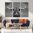 Texas Longhorn Wall Art Canvas Print – Framed Western Bull