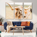 Texas Longhorn Wall Art Canvas Print – Framed Spotted Cow