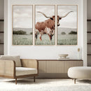 Texas Longhorn Wall Art Canvas Print – Framed Spotted Cattle by MyGreatCanvas | Canvas Wall Art Prints | Photo Prints & Wall Decor