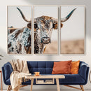 Texas Longhorn Wall Art – Framed Speckled Cow Canvas by MyGreatCanvas | Canvas Wall Art Prints | Photo Prints & Wall Decor