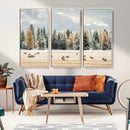 Elk Herd Wall Art – Framed Snowy Forest Canvas Artwork, by MyGreatCanvas | Canvas Wall Art Prints | Photo Prints & Wall Decor