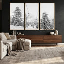 Snowy Ski Lift Wall Art – Framed Winter Forest Canvas by MyGreatCanvas | Canvas Wall Art Prints | Photo Prints & Wall Decor