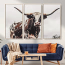 Texas Longhorn Wall Art Canvas Print – Framed Spotted Bull by MyGreatCanvas | Canvas Wall Art Prints | Photo Prints & Wall Decor
