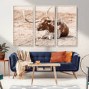 Texas Longhorn Wall Art – Framed Resting Bull Canvas by MyGreatCanvas | Canvas Wall Art Prints | Photo Prints & Wall Decor