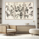 Running Horses Wall Art Canvas Print – Framed Galloping Herd