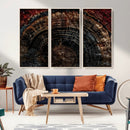 Dark Wood Ring Wall Art Canvas Print – Framed Abstract Tree