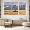 Grand Teton Park Wild Horses Wall Art Canvas Print – Framed by MyGreatCanvas | Canvas Wall Art Prints | Photo Prints & Wall Decor