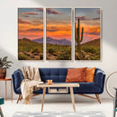 Saguaro Cactus Wall Art Canvas Print – Framed Arizona Sunset