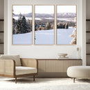 Snowy Mountain Wall Art Canvas Print – Framed Ski Slope