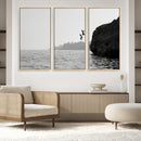 Jumping Wall Art Canvas Print – Framed Coastal Ocean Scene