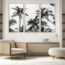 Palm Wall Art Canvas Print – Framed Monochrome Tropical