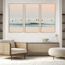 Pastel Ocean Wall Art Canvas Print – Framed Soft Sunset Calm