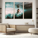 Vibrant Aquatic Motion Wall Art Canvas Print – Framed