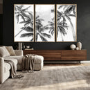 Black and White Palm Wall Art Canvas Print – Framed