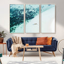 Minimal Beach Wall Art – Framed Ocean Swimming Canvas by MyGreatCanvas | Canvas Wall Art Prints | Photo Prints & Wall Decor