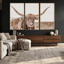 Longhorn Cow Wall Art Canvas Print – Framed Texas Ranch