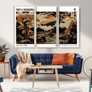 Modern Japanese Wall Art Canvas Print – Framed Abstract