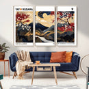 Modern Mount Fuji Wall Art Canvas Print – Framed Abstract